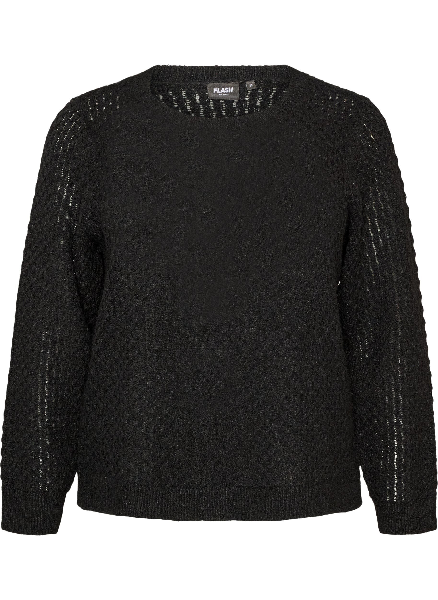 Gebreide blouse met een opengewerkt structuurpatroon