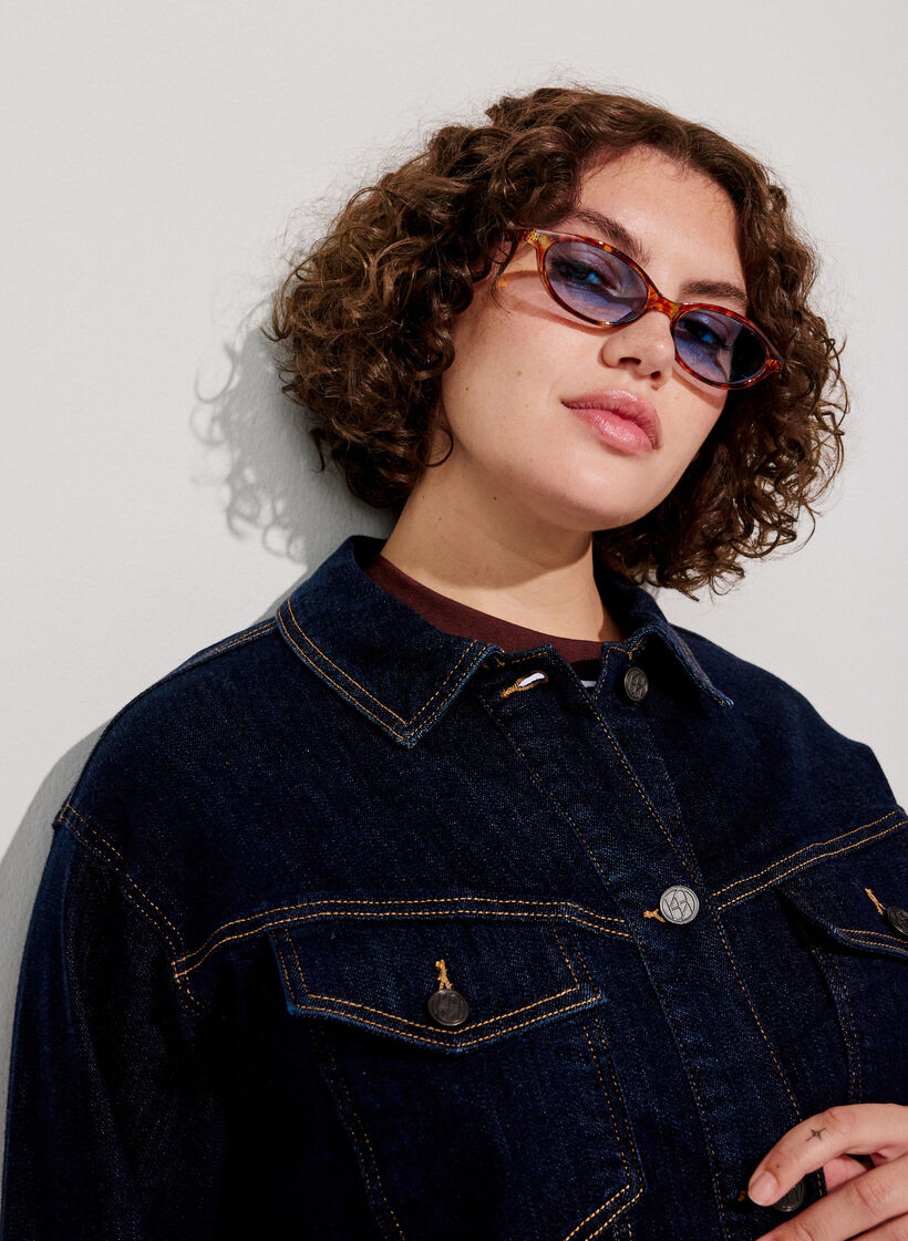 Klassiek denimjack met contrasterend stiksel, Blauw, Model image number 3