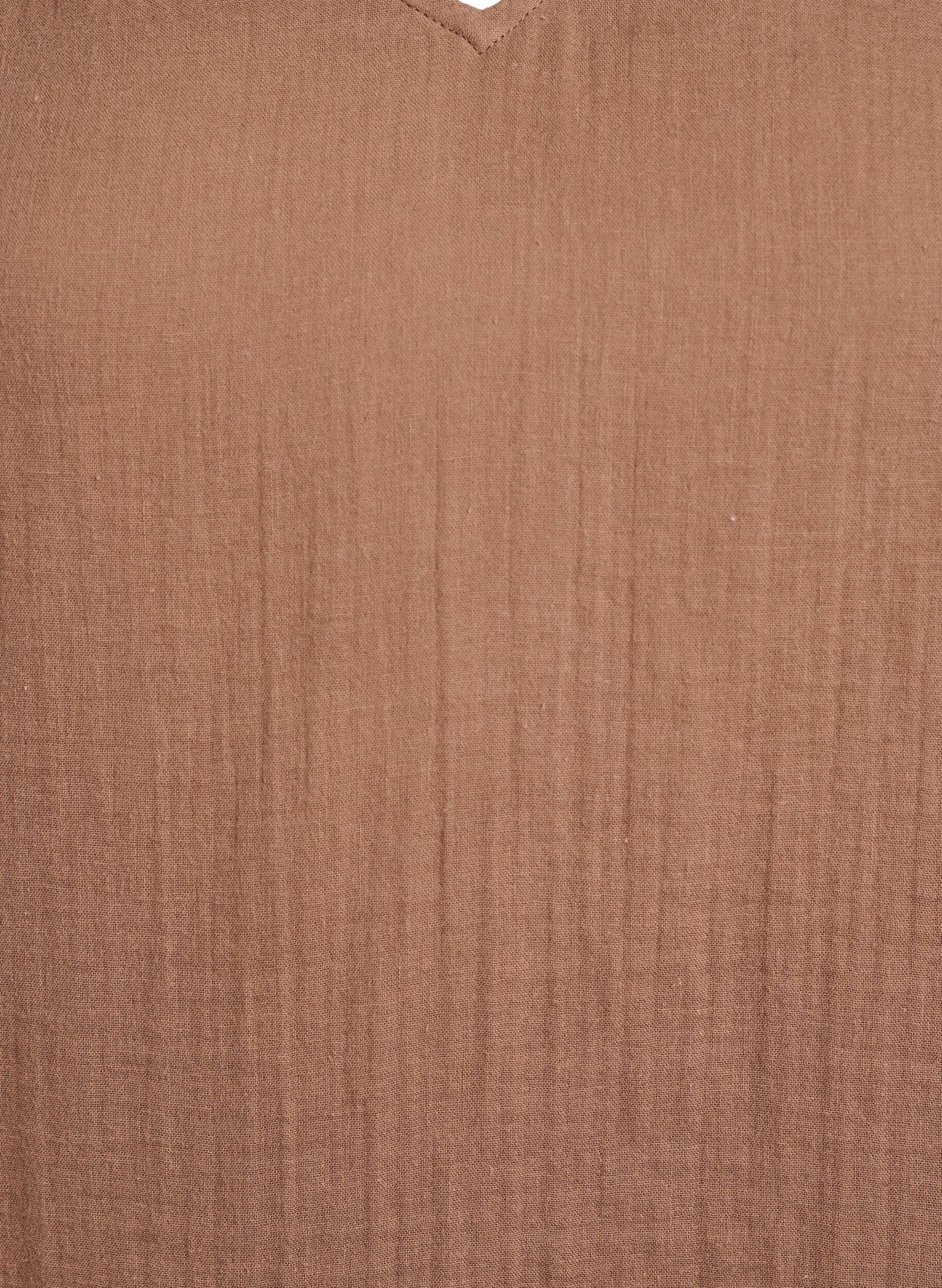 ZizziTop sans manches en mousseline de coton avec volants, Marron, Packshot image number 2