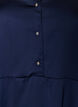 Satijnen jurk met lange mouwen en V-hals, Blauw, Packshot image number 2
