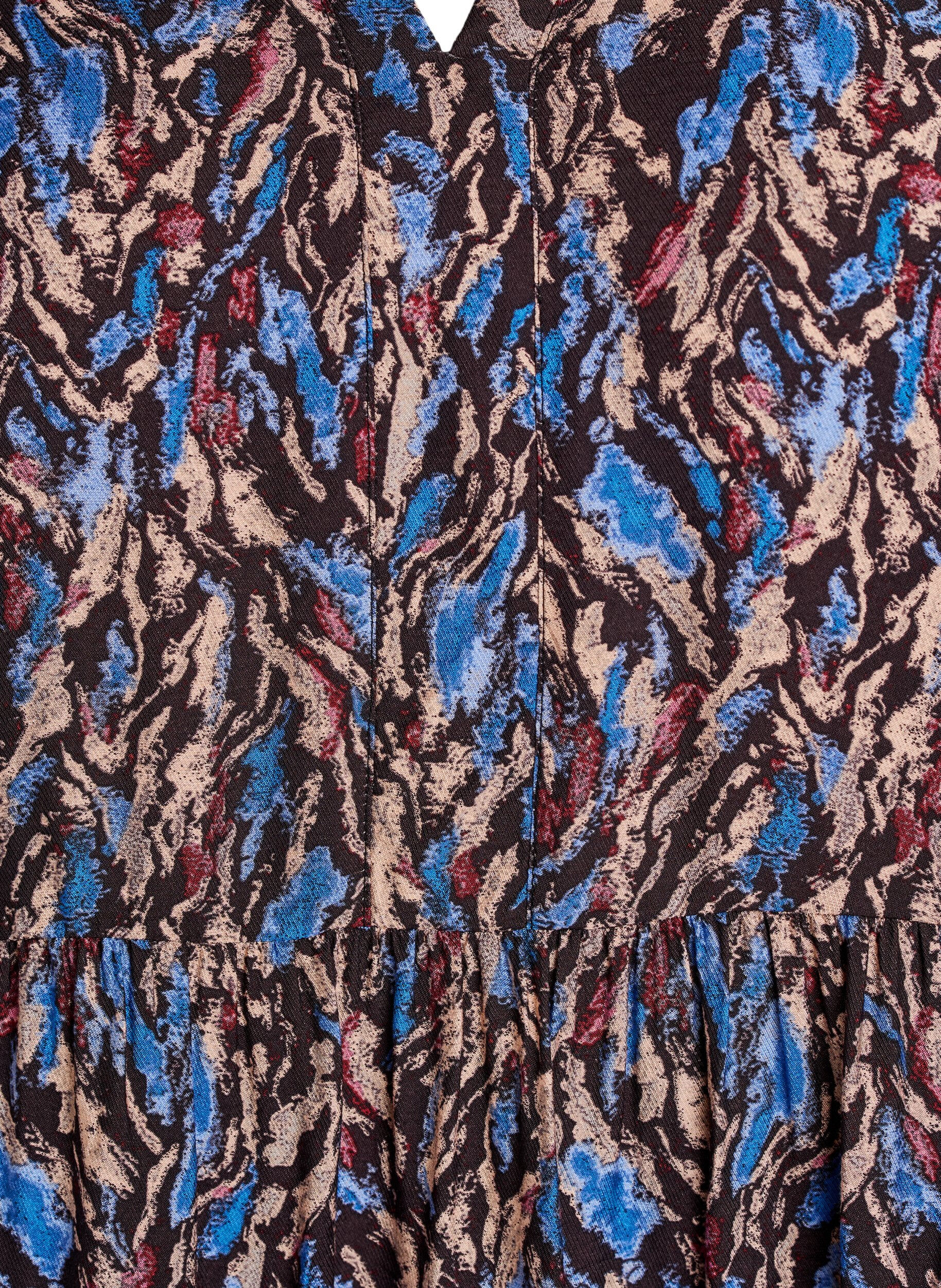 ZizziA-lijn jurk met ruchekraag, Blauw, Packshot image number 2