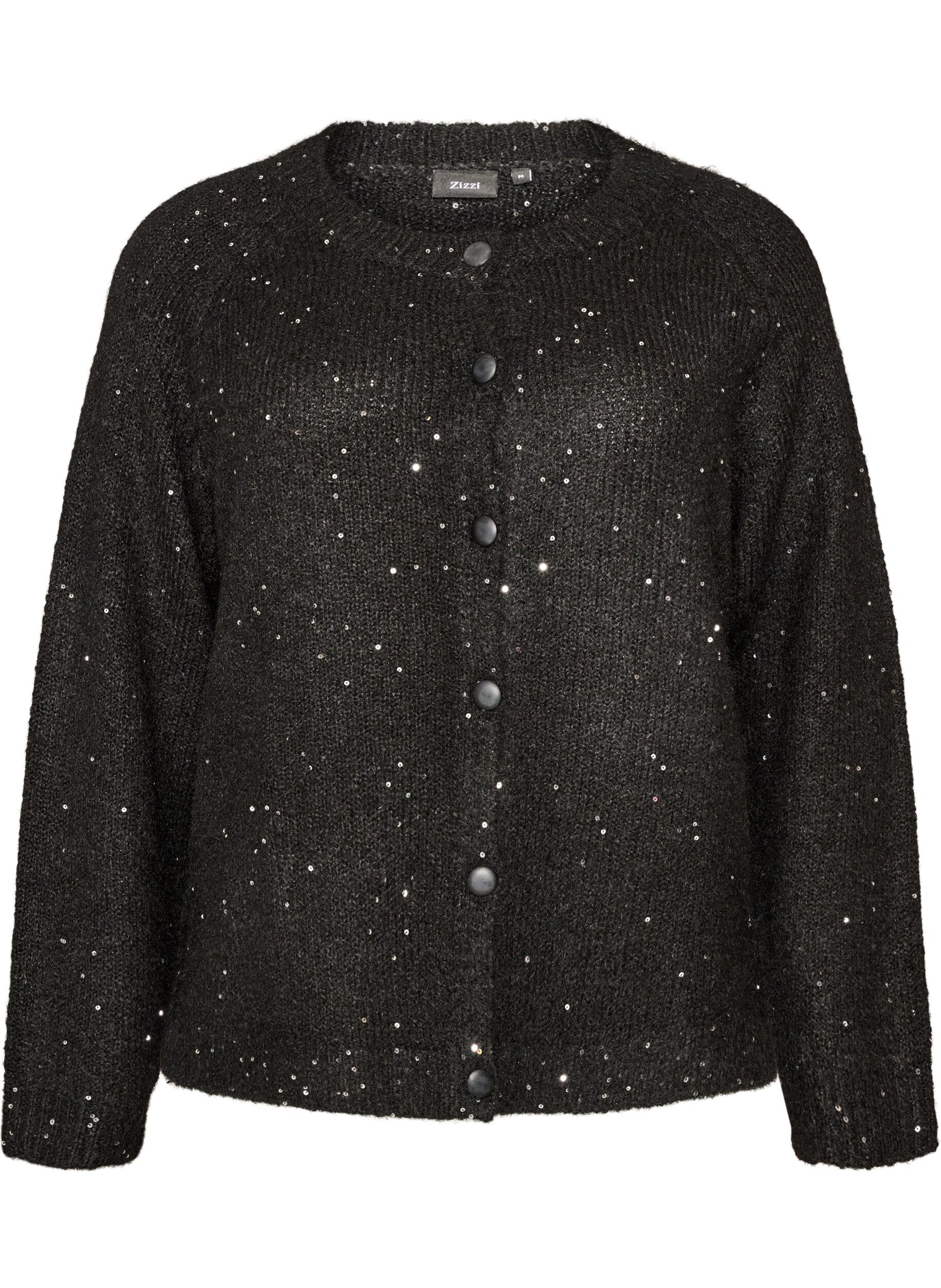 Cardigan met pailletten en knopen
