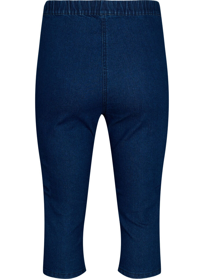 FLASH - denim capri broek met hoge taille en slanke pasvorm, Blauw, Packshot image number 1