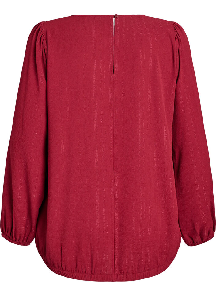Blouse met glitter, Donker Bordeaux, Packshot image number 1