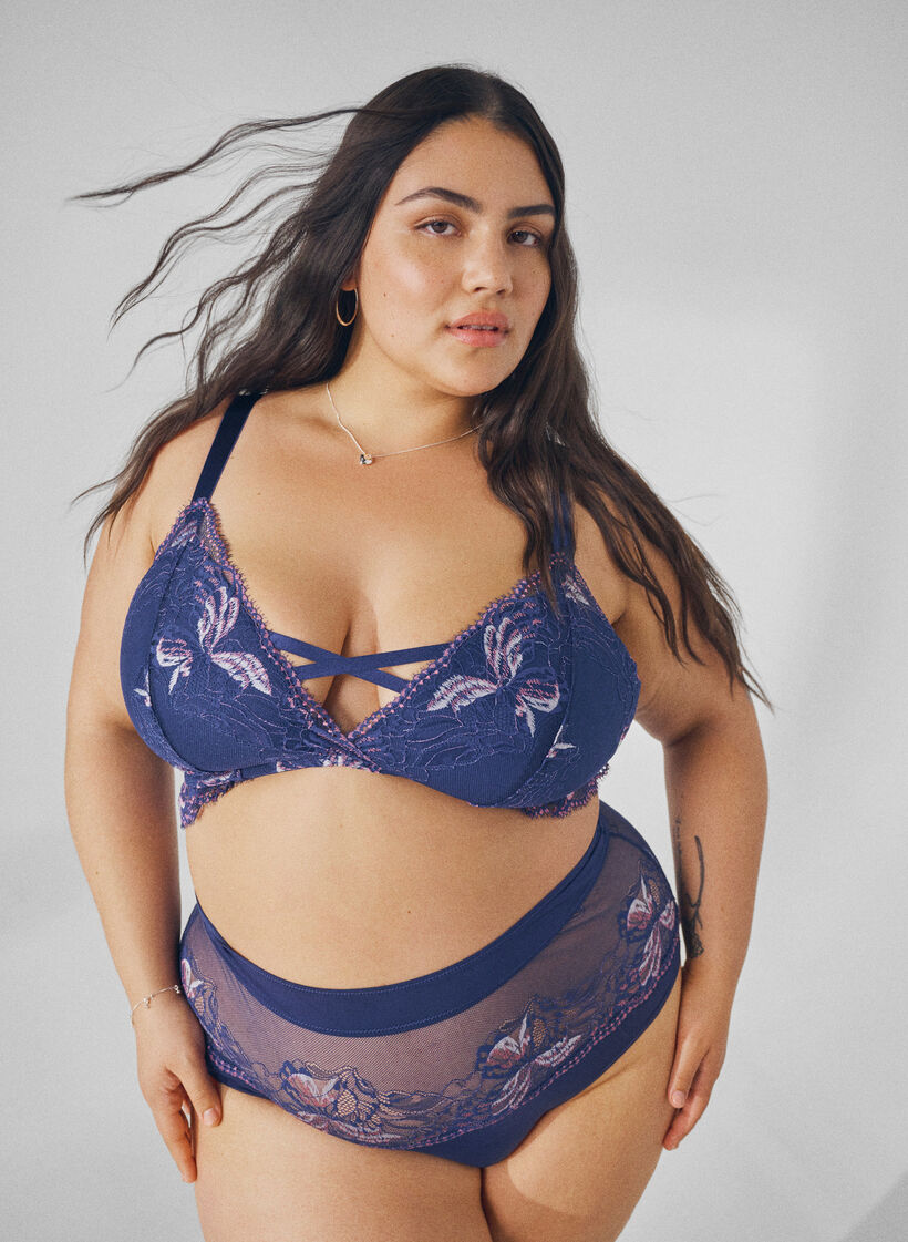 Hipsterbroekje met kant en normale taille, Medieval Blue, Image image number 0