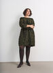 Jurk met franjes en textuur, Groen, Model image number 1