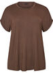 Viscose T-shirt met glitterstrepen, Bruin, Packshot image number 0