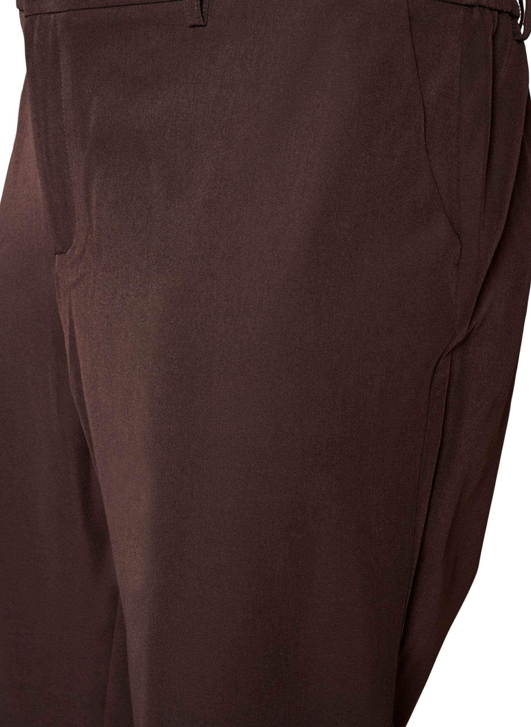 ZizziBroek met zakken en rechte pijpen, Bruin, Packshot image number 2