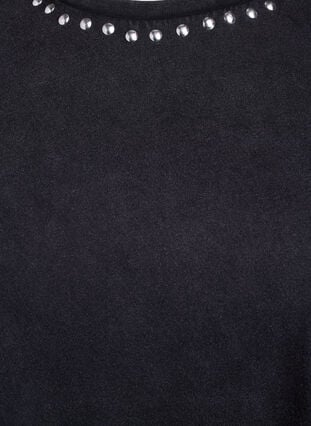 ZizziOrganisch katoenen T-shirt met studs, Grey Wash Studs, Packshot image number 2