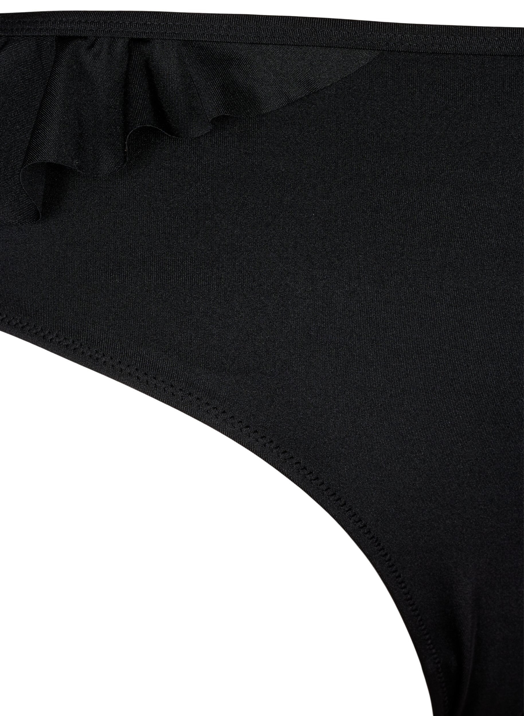 ZizziBikinislip met ruches, Zwart, Packshot image number 2