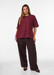 Blouse met structuur en glitter, Rood, Model image number 1