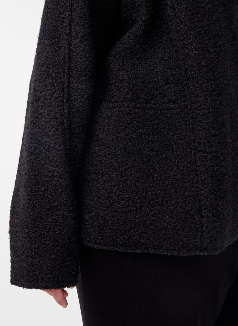 Cardigan ample avec poches, Noir, Model image number 3