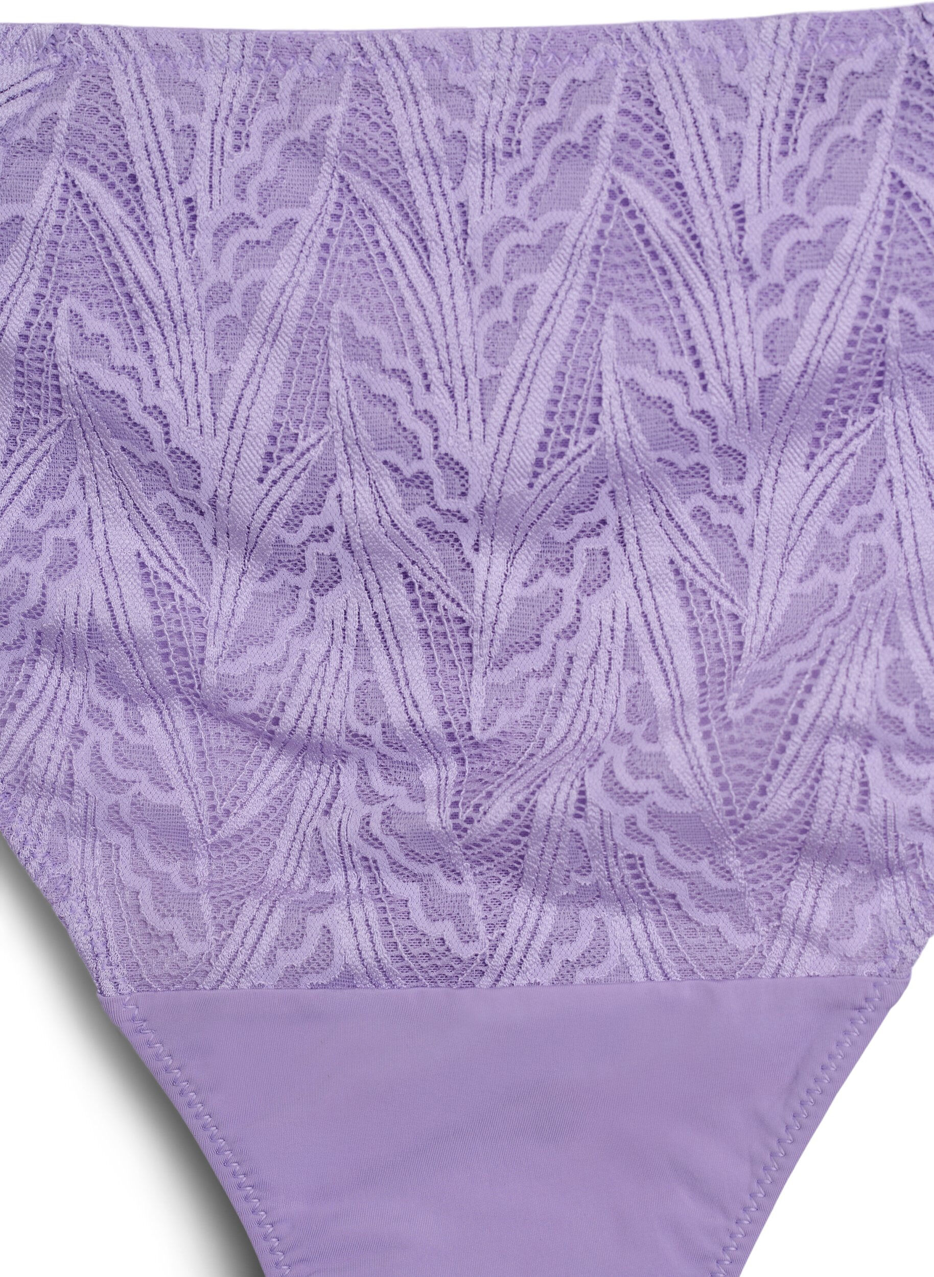 ZizziG-string slip met kant en een normale taille, Paars, Packshot image number 2
