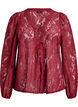 Kanten blouse met open voorkant en strikbandjes, Donker Bordeaux, Packshot image number 0