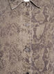Korte denim overhemdjurk met slangenprint, Bruin, Packshot image number 2