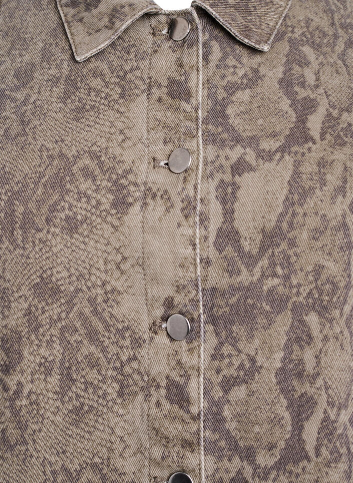 Korte denim overhemdjurk met slangenprint, Light Snake AOP, Packshot