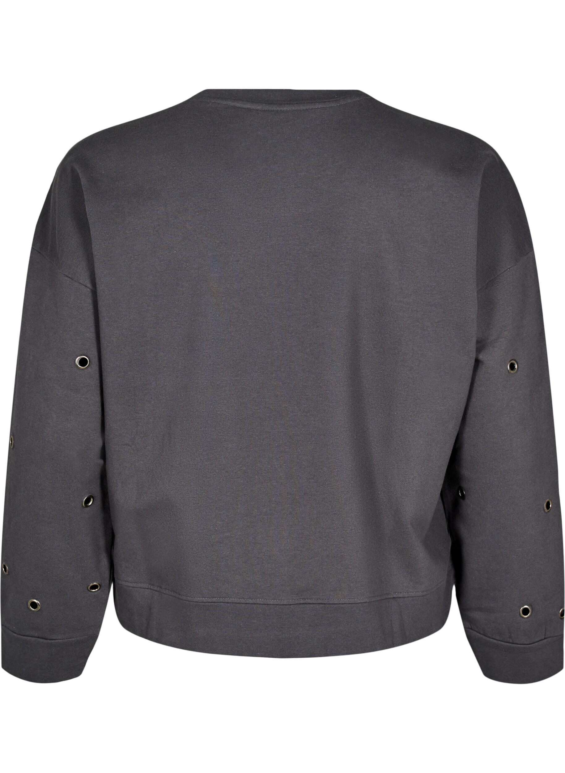 ZizziSweatshirt met oogjes, Grijs, Packshot image number 1