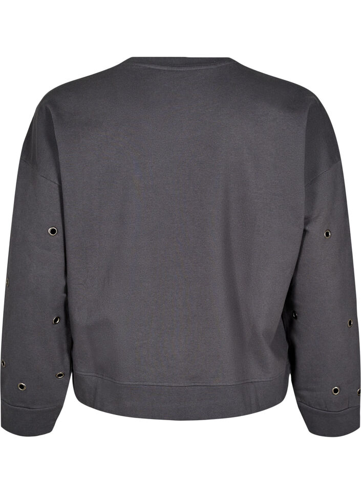 Sweatshirt met oogjes, Grijs, Packshot image number 1