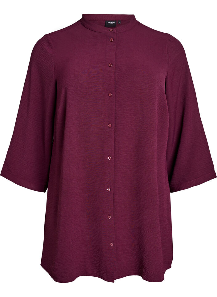 Tuniek met 3/4 mouwen, Donker Bordeaux, Packshot image number 0