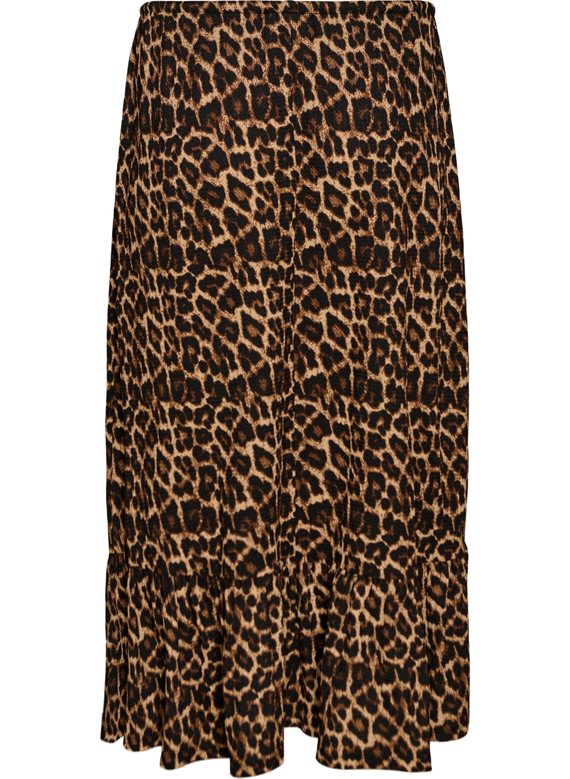 ZizziLange rok met strikceintuur en rucheszoom, Zwart, Packshot image number 1