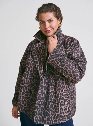ZizziKorte jas met luipaard, , Model