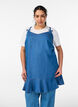 Knielange jurk met bandjes in TENCEL&trade; Lyocell met een denimlook, Blauw, Model image number 0