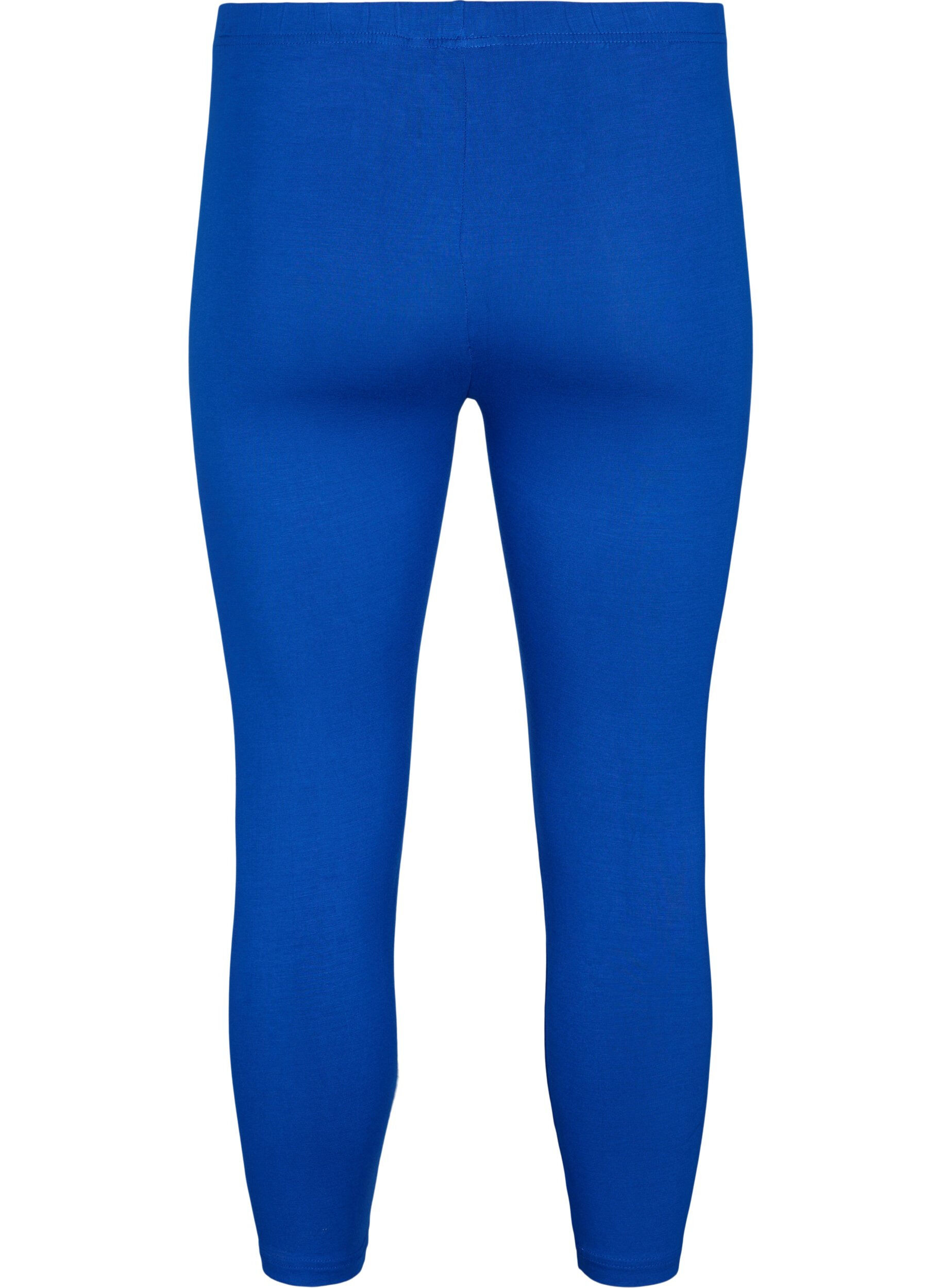 ZizziBasic 3/4 legging in viscose, Blauw, Packshot image number 1