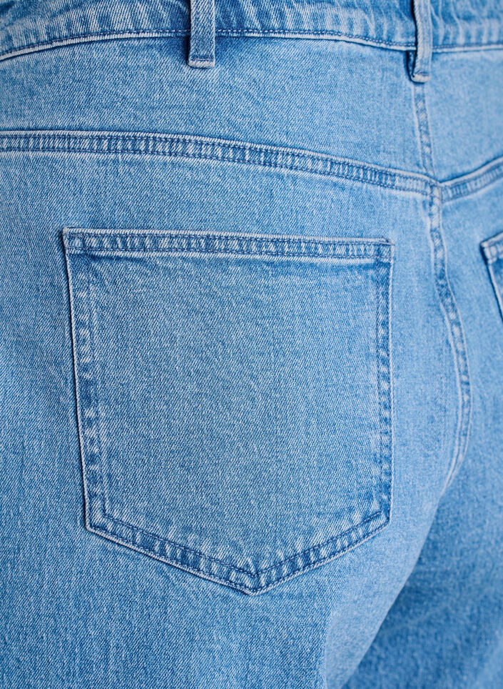 Wide-leg jeans met hoge taille, Blauw, Packshot