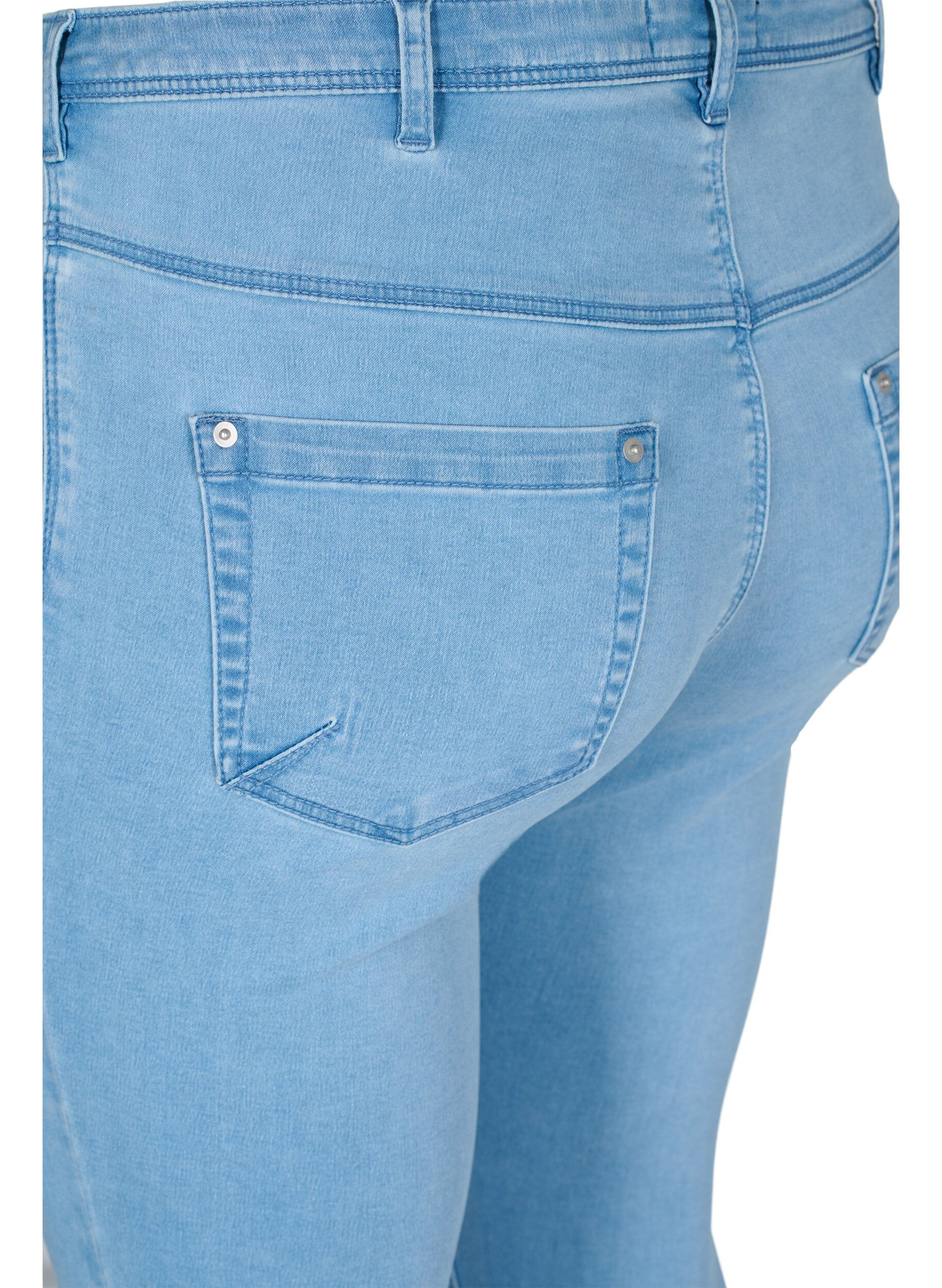 ZizziCropped Amy jeans met rits, Blauw, Packshot image number 3
