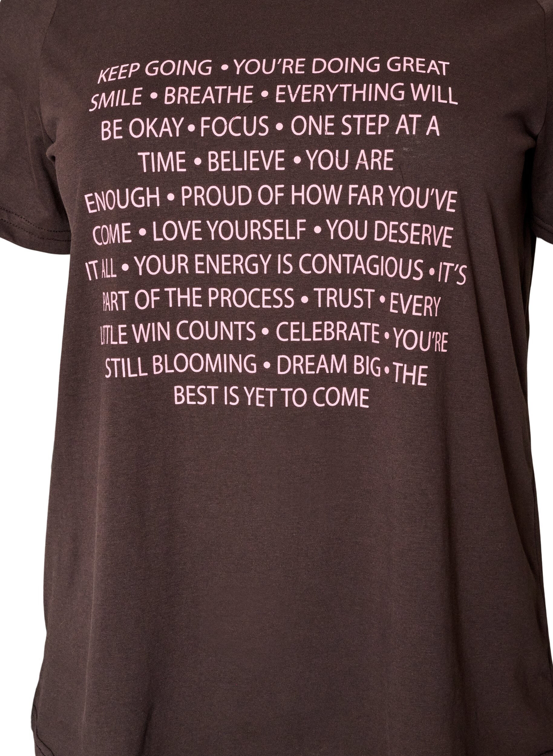 ZizziT-shirt met motief, Bruin, Packshot image number 2