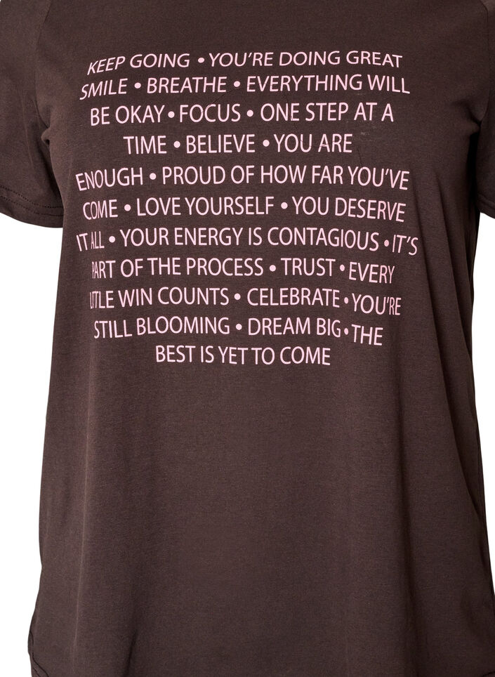 T-shirt met motief, Bruin, Packshot image number 2