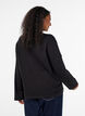 Basic T-shirt met lange mouwen, Zwart, Model image number 2
