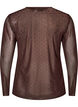 Mesh blouse met print, Bruin, Packshot image number 1