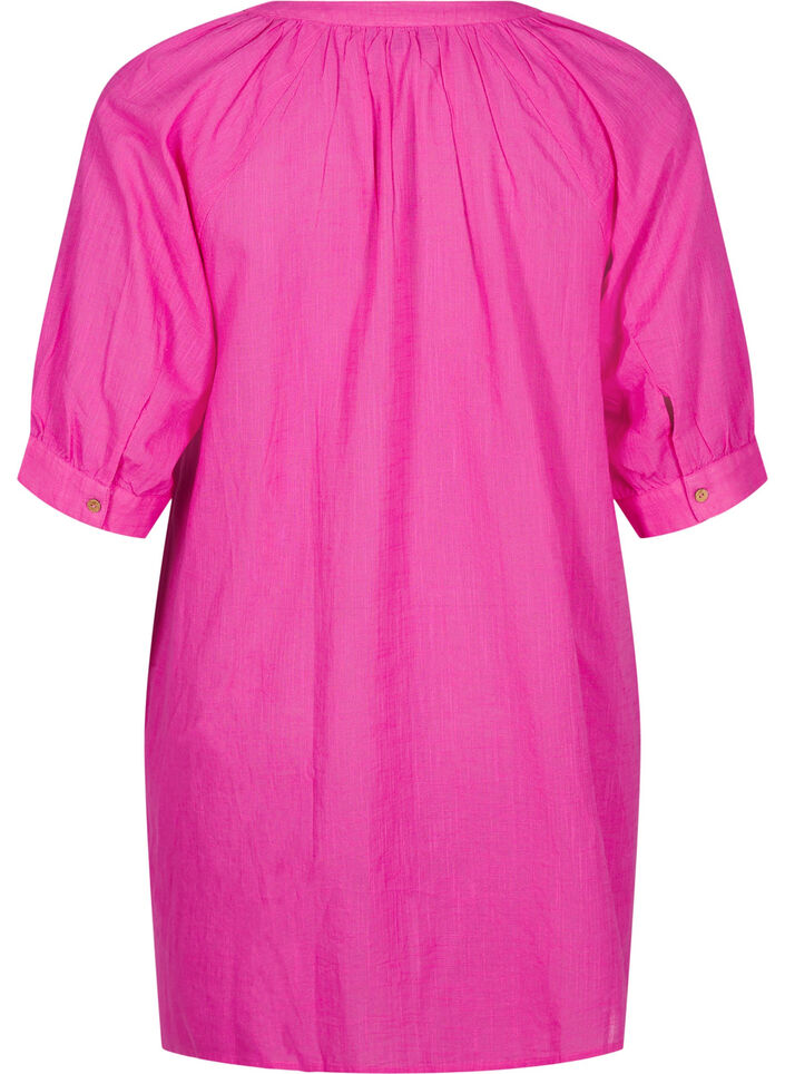 Katoenen tuniek met V-hals, Roze, Packshot image number 1
