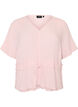 Blouse met textuur en een strik in de taille, Roze, Packshot image number 0