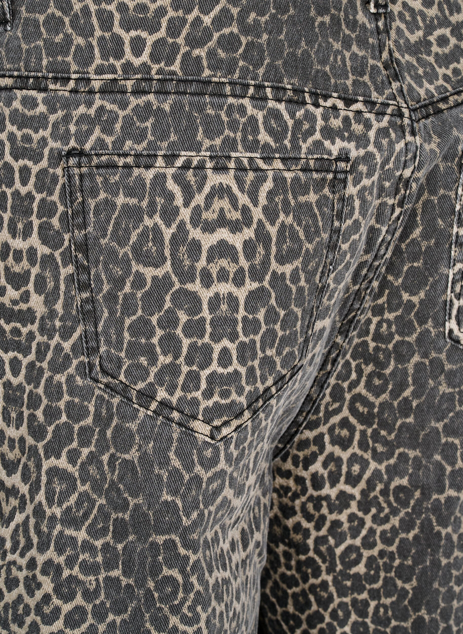 ZizziLuipaardprint denim bermuda shorts, Bruin, Packshot image number 3