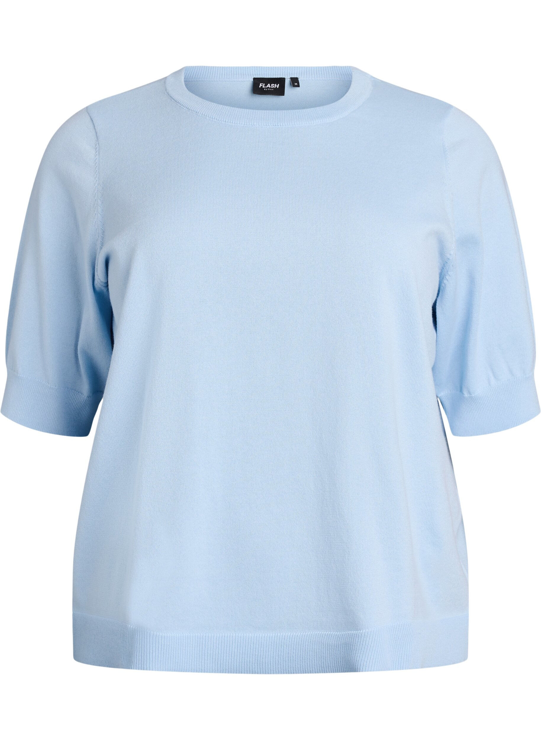 FLASH - Fijngebreide blouse met korte mouwen