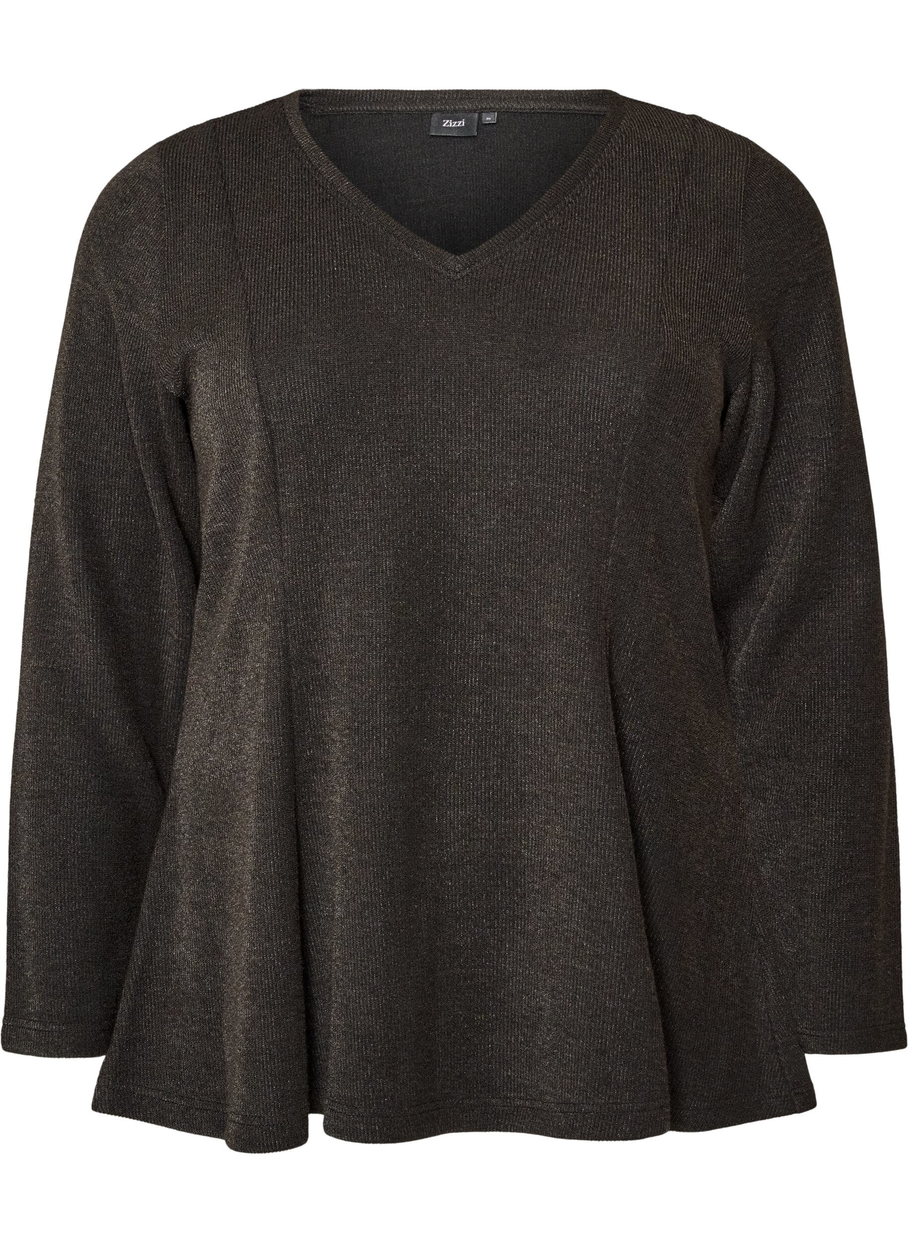 Jersey blouse met een geribde textuur en een A-lijn pasvorm