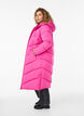 Lange pufferjas met capuchon en zakken, Roze, Model image number 2