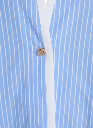 ZizziGestreept shirt met decoratieve sluiting, Light Blue Stripe , Packshot image number 2
