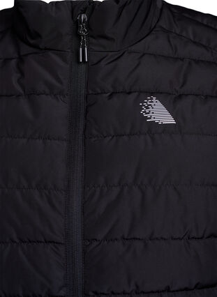 ZizziSportief gewatteerd vest met ritssluiting en zakken, Black, Packshot image number 2