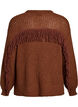 Gebreide blouse met franjes aan de achterkant, Bruin, Packshot image number 1