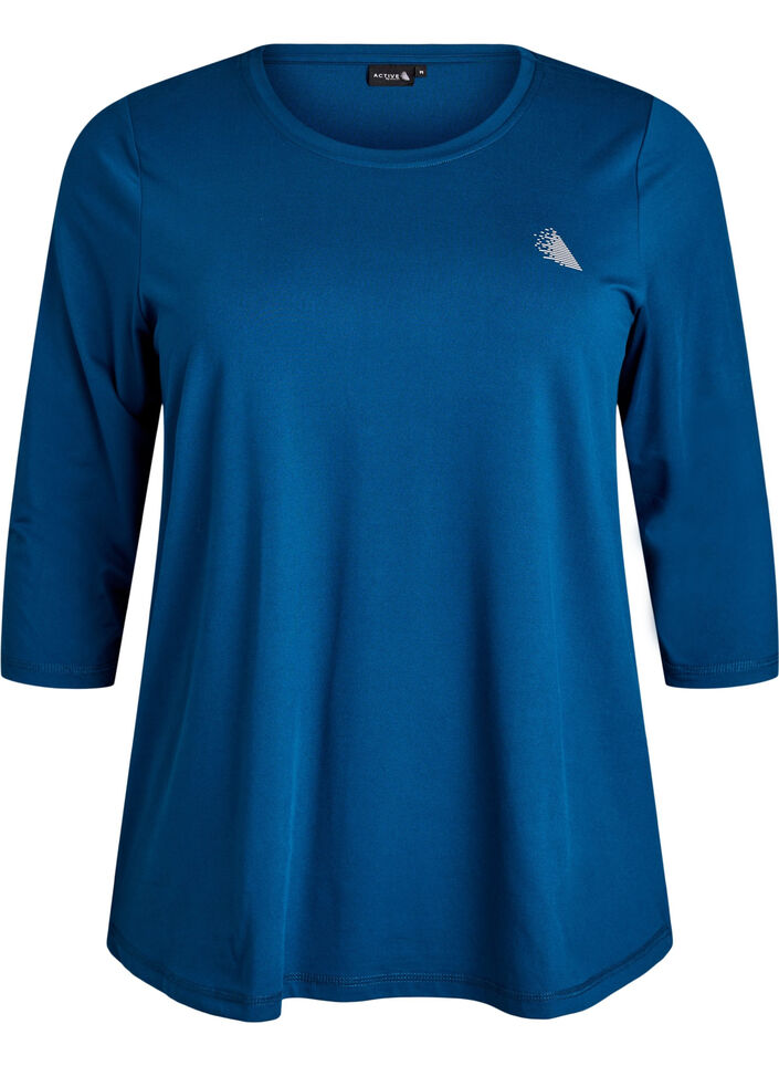 Training blouse met 3/4 mouwen, Blauw, Packshot image number 0