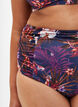 Gestreept bikinibroekje met hoge taille, Paars, Model image number 2