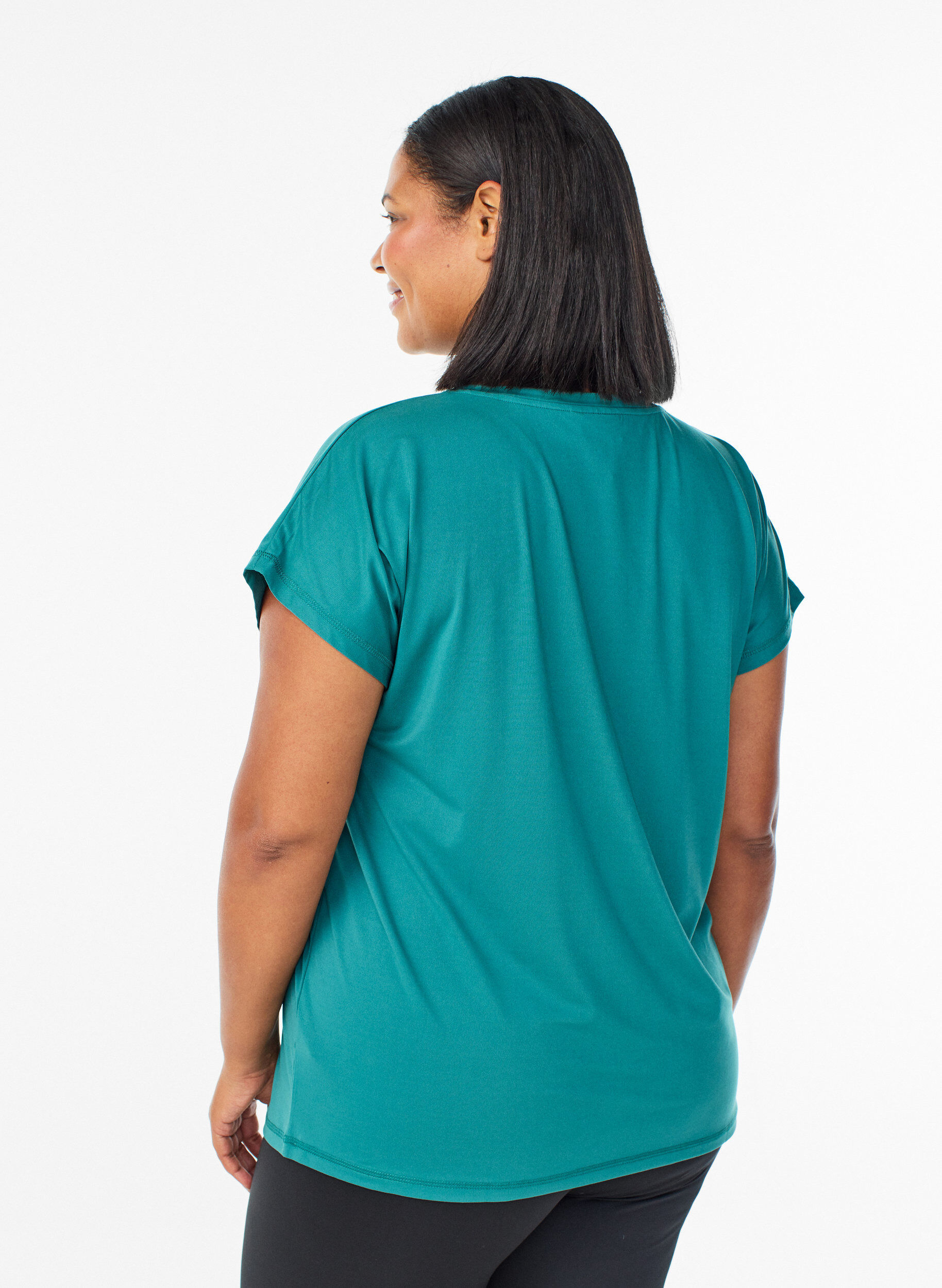 ZizziEffen gekleurd trainingsshirt, Blauw, Model image number 2