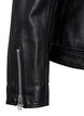 Leren bikerjack met riem, Zwart, Packshot image number 3