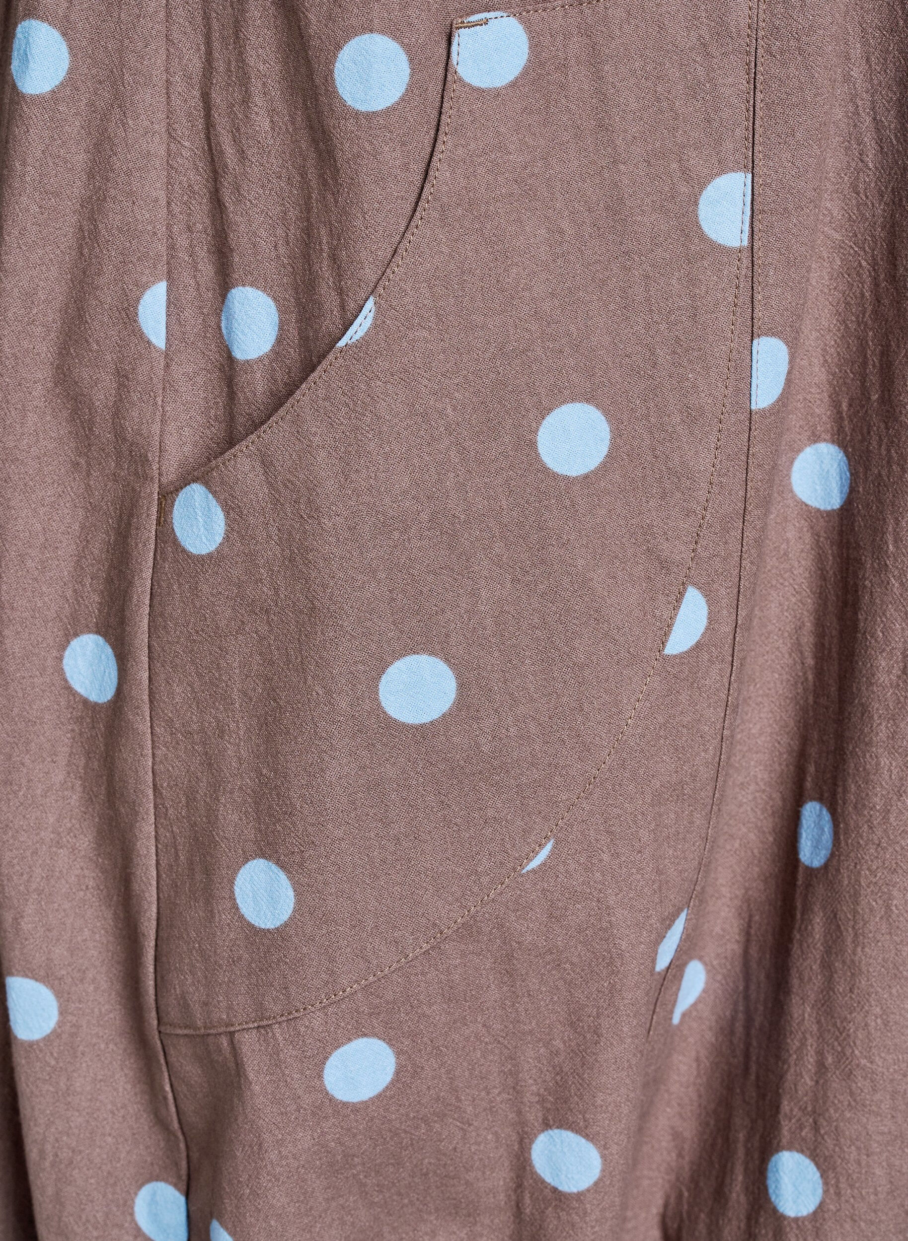 ZizziKatoenen jurk met korte mouwen en print, Blauw, Packshot image number 3