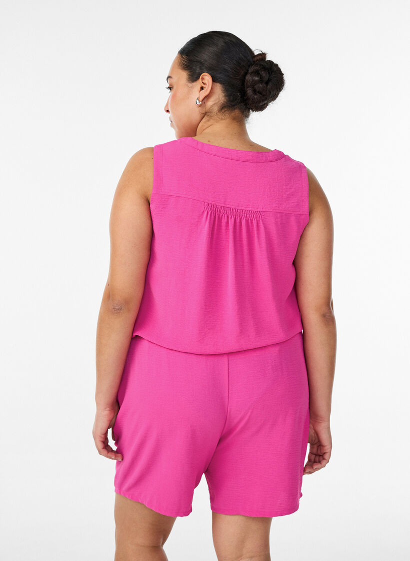 Korte broek met zakken en elastische tailleband, Roze, Model image number 2