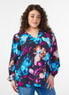 Viscose blouse met bloemenprint en lange mouwen, Zwart, Model image number 0