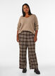 Gecrochte broek met wijde pijpen, Bruin, Model image number 0